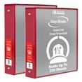 thumbnail image 1 of BAZIC 3 Ring Binder 1.5" Economy View Binders Red, Round Ring Hold 280 Sheets, 2-Count, 1 of 8