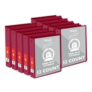 BAZIC 3 Ring Binder 1" Economy View Binders Burgundy, Hold 175 Sheets, 12-Count