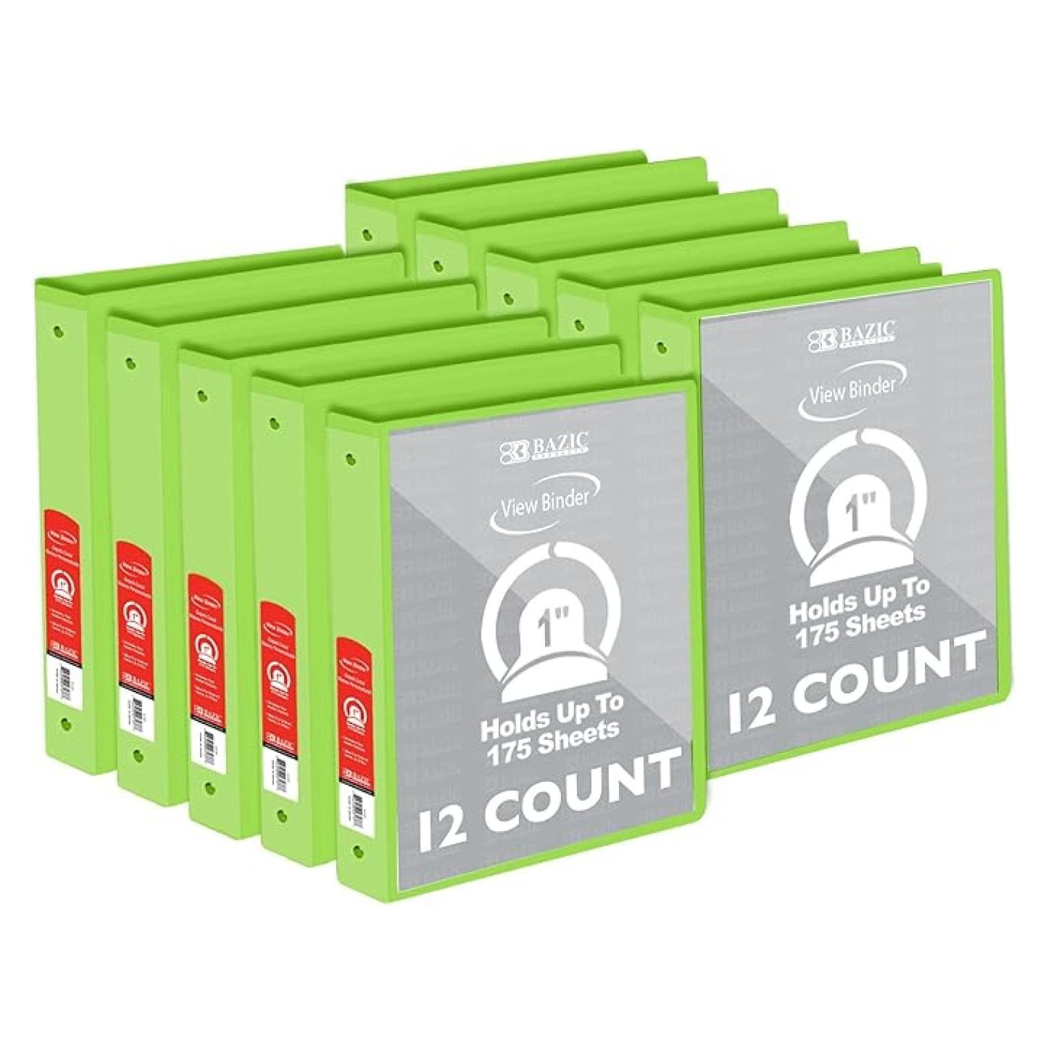 BAZIC 3 Ring Binder 1 quot Economy View Binders Organizer Lime Green BAZIC 3 Ring Binder 1 quot Economy View Binders Organizer Lime Green