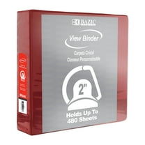 BAZIC 3 Ring Binder 2" View Binders Slant D Ring Burgundy, Hold 500 Sheets, 1-Count