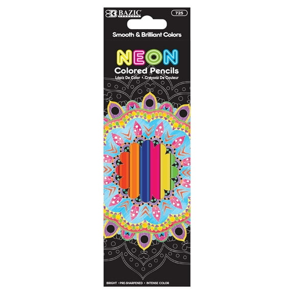 BAZIC 8 Neon Colored Pencils, Pencil Set for Art Drawing, (8/Pack), 24-Pack
