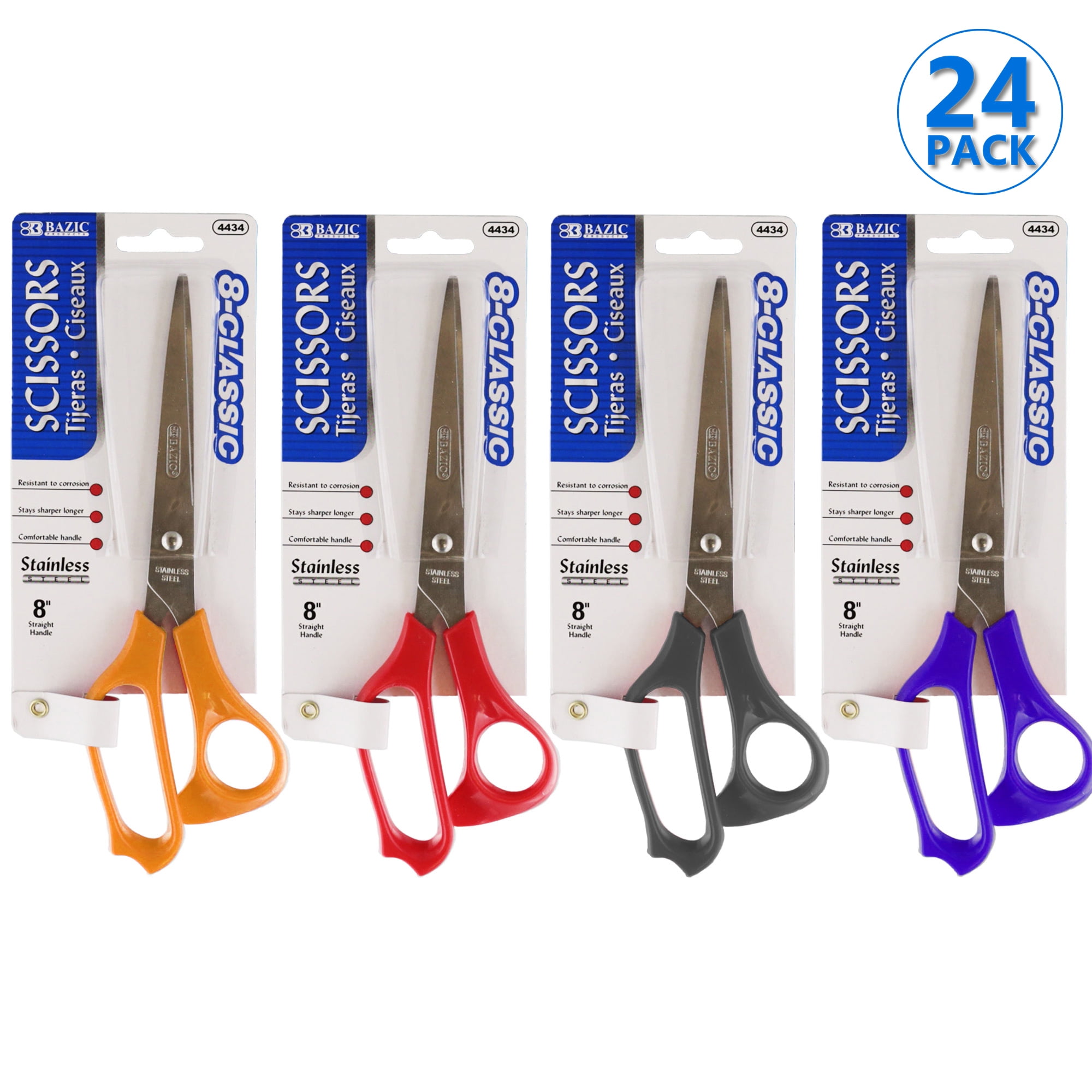 ZekPro 3 Pack Scissors 8 Craft Scissors All Purpose, Heavy Duty Sharp  Blade Shears Sewing Scissor for Office, Fabric and School Supplies Left -  Right