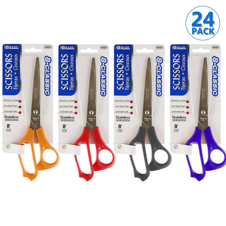 https://i5.walmartimages.com/seo/BAZIC-8-Stainless-Steel-Scissors-Straight-Handle-Assorted-Color-24-Pack_c7097fbd-313e-4083-b2f0-da8bc2947d2f.e9a299200cef0e9fb1c0eef3db577cb4.jpeg?odnHeight=768&odnWidth=768&odnBg=FFFFFF