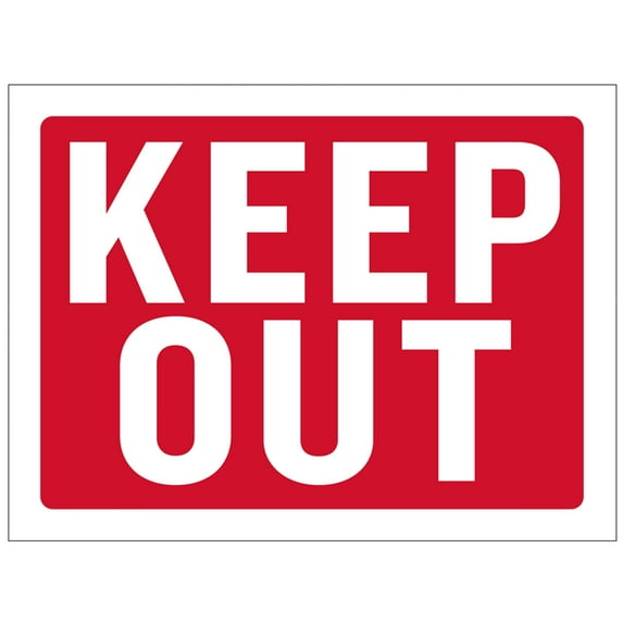 BAZIC 9" X 12" Keep Out Sign, Warning Stay Out Restricted Area Authorized Home Store Plastic Signs, Waterproof Indoor Outdoor Signage on Wall Door Border, 1-Pack