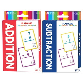 BAZIC Addition & Subtraction Flash Cards, Number Math Calculation Card for Game Education 36/Pack), Set of 2-Pack