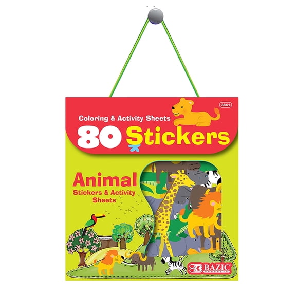 BAZIC Animal Series Assorted Sticker (80/Bag) [3861]