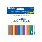 BAZIC Assorted Color Chalk, Standard Size Blackboard Chalks (24/Pack), 1-Pack