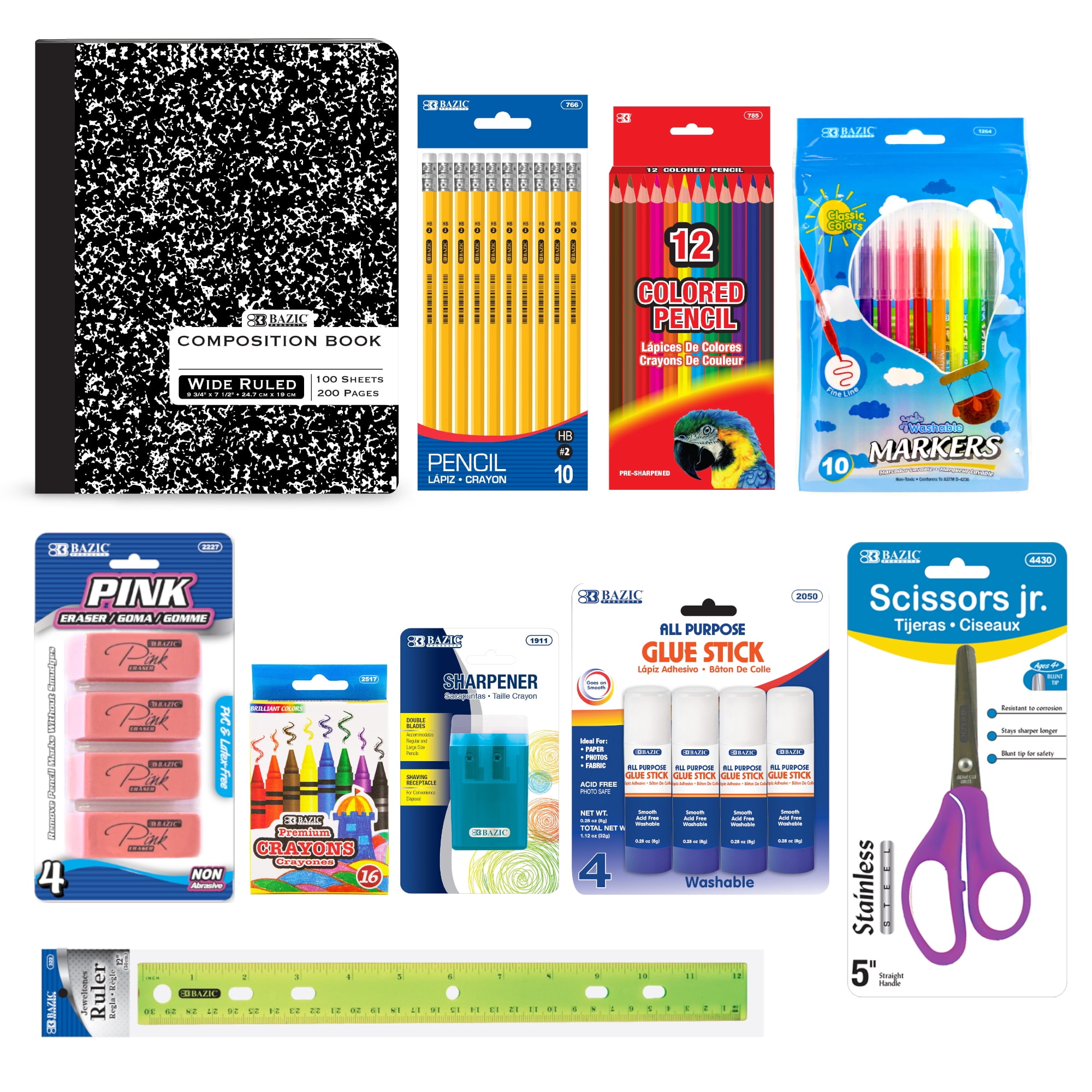 Bazic Products Back to School Starter Pack, 60 Count