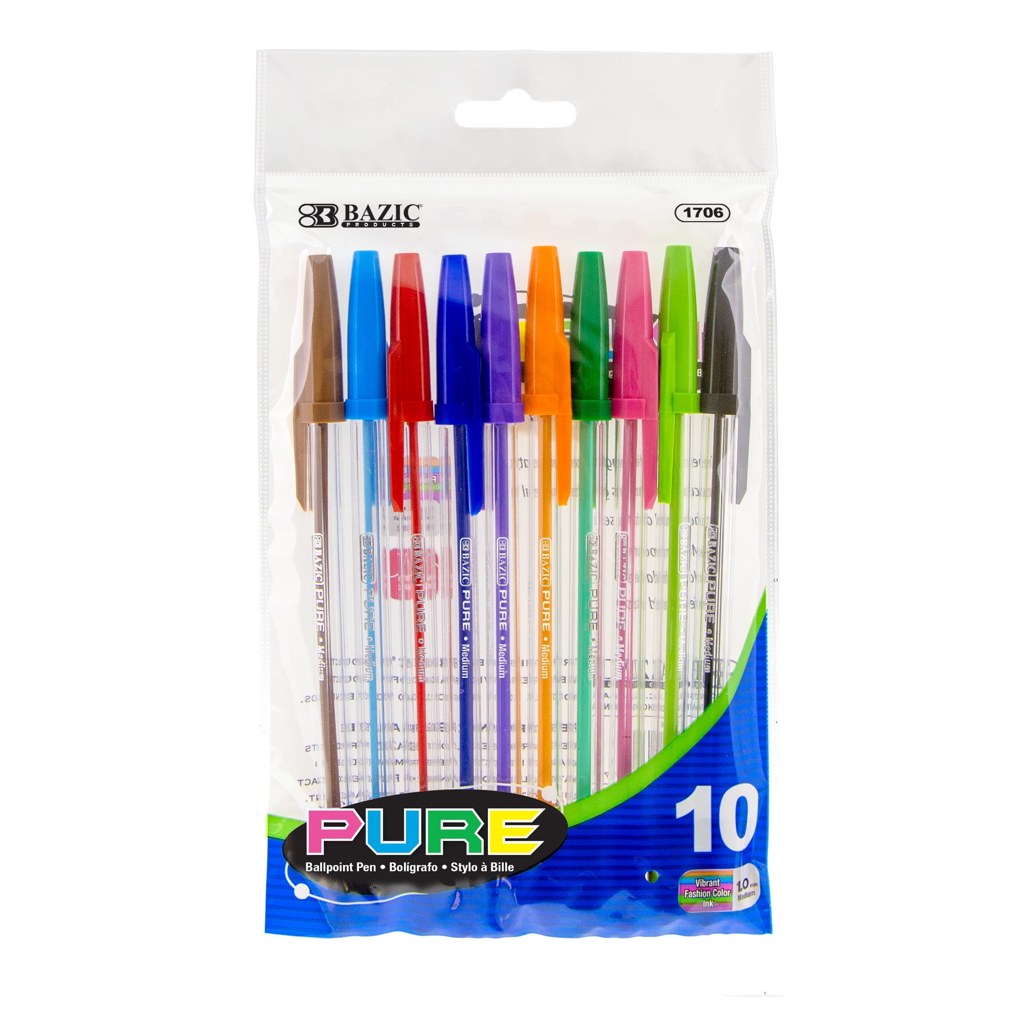 Coloured Pens - Ballpoint (10pc) - Nexx