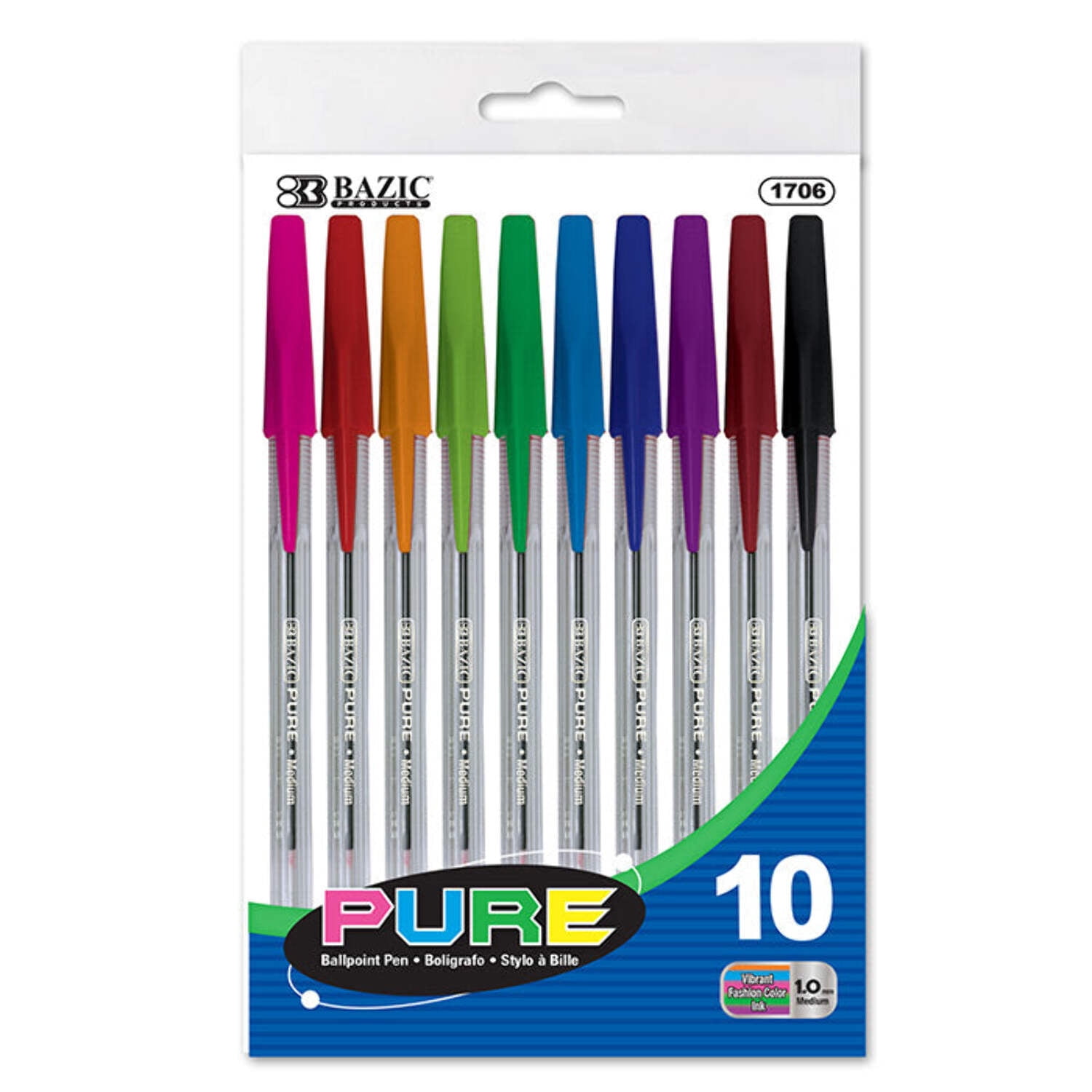 BAZIC 10 Pure Neon Color Stick Pen