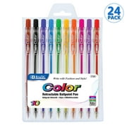 BAZIC Ballpoint Pen 10 Color Retractable Pens, 1.0 mm, (10/Pack), 24-Pack