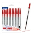 thumbnail image 1 of BAZIC Ballpoint Pen Pure Red Color Stick Pens, 1.0 mm, (12/Pack), 1-Pack, 1 of 7