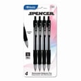 thumbnail image 1 of BAZIC Ballpoint Spencer Black Retractable Pen Soft Grip 1.0 mm, (5/Pack), 1-Pack, 1 of 7