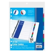 BAZIC Binder Dividers 10 Color Tabs 11 Hole Index Tab, (10/Pack), 1-Pack