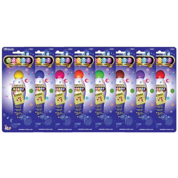 BAZIC Bingo Dot Marker 40 ml Non Toxic Washable Markers, 8-Pack