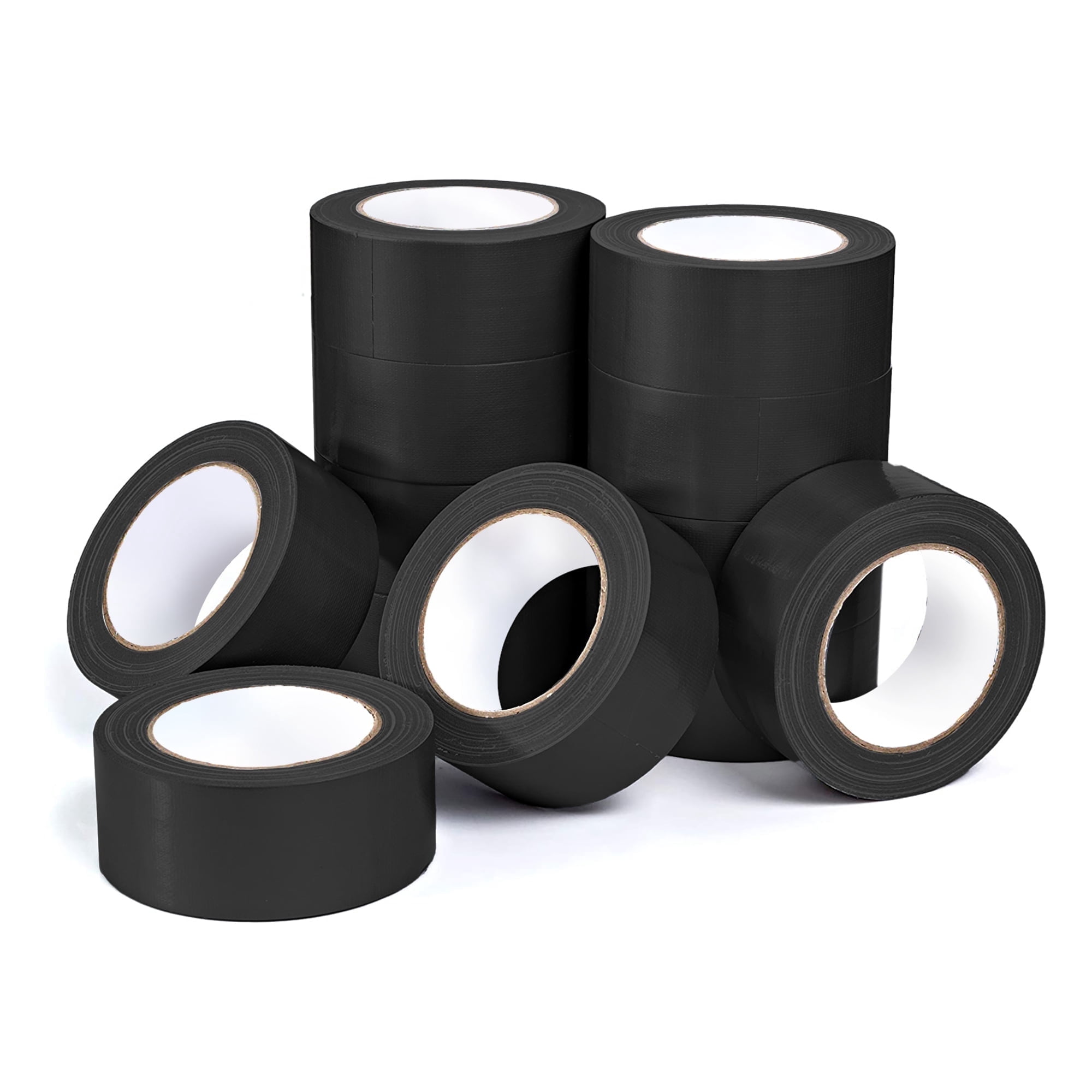 BAZIC Black Duct Tape 1.88" X 10 Yards, Colored Duct Tapes for Sealing Packing, 12-Pack
