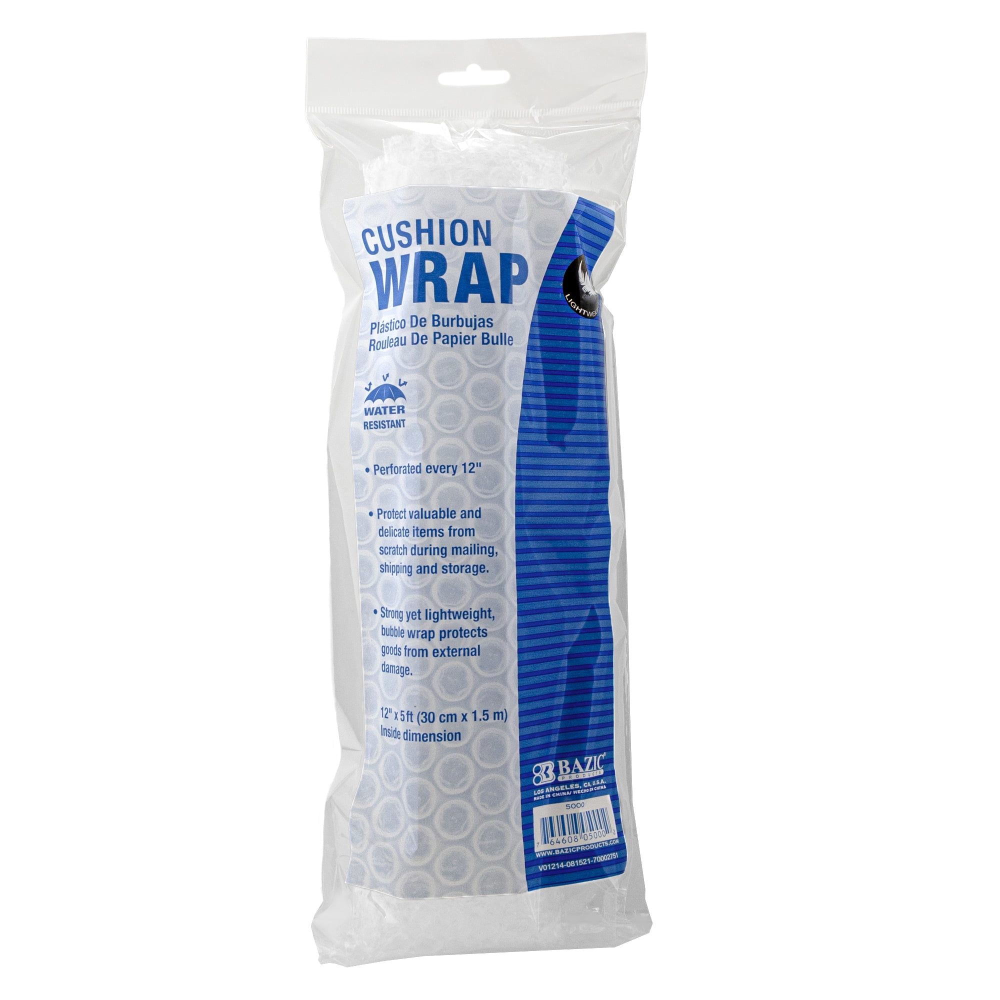 BAZIC Bubble Cushion Wrap 12" x 60" Air Bubble Roll, 1-Pack - Walmart.com