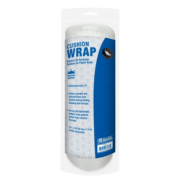 BAZIC Bubble Cushion Wrap 12" x 60" Air Bubble Roll, 36-Pack