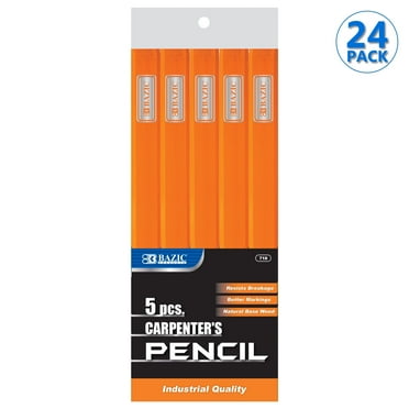 BAZIC Carpenter's Wood Pencils, Jumbo Oval Shape Pencils, (5/Pack), 24-Pack