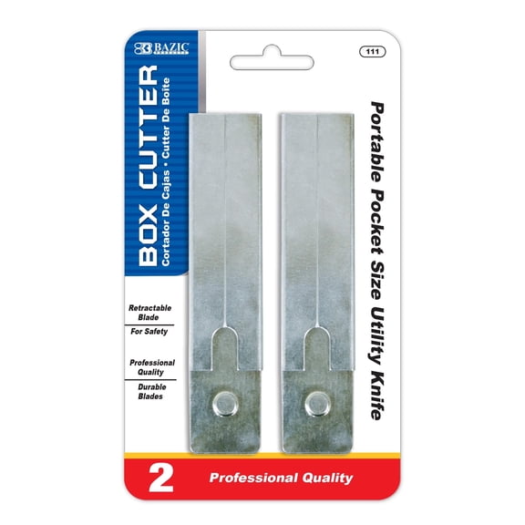 BAZIC Carton Cutter Retractable Blade, Utility Knife Set for Box, 48-Count