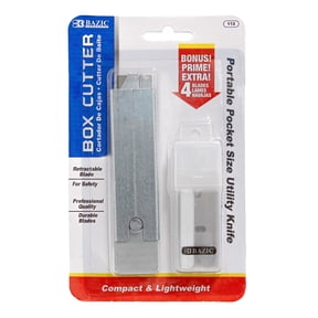 BAZIC Carton Cutters w/ 4 Replacement Blades in tube, Utility Knife Sets, 1-Pack