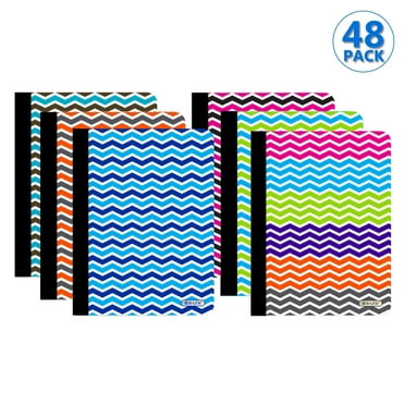 BAZIC Chevron Composition Book College Ruled, 100 Sheets, Assorted Color, 48-Pack