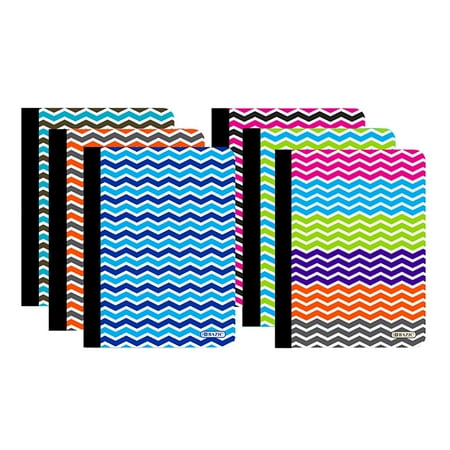 BAZIC Chevron Composition Book College Ruled, 100 Sheets, Assorted Color, 6-Pack