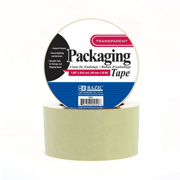 BAZIC Clear Packaging Tape Packing Tape 1.88"x54.6 Yards, 1-Pack