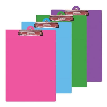 BAZIC Clipboard PVC Standard Clipboards w/ Low Profile Clip, 4-Pack