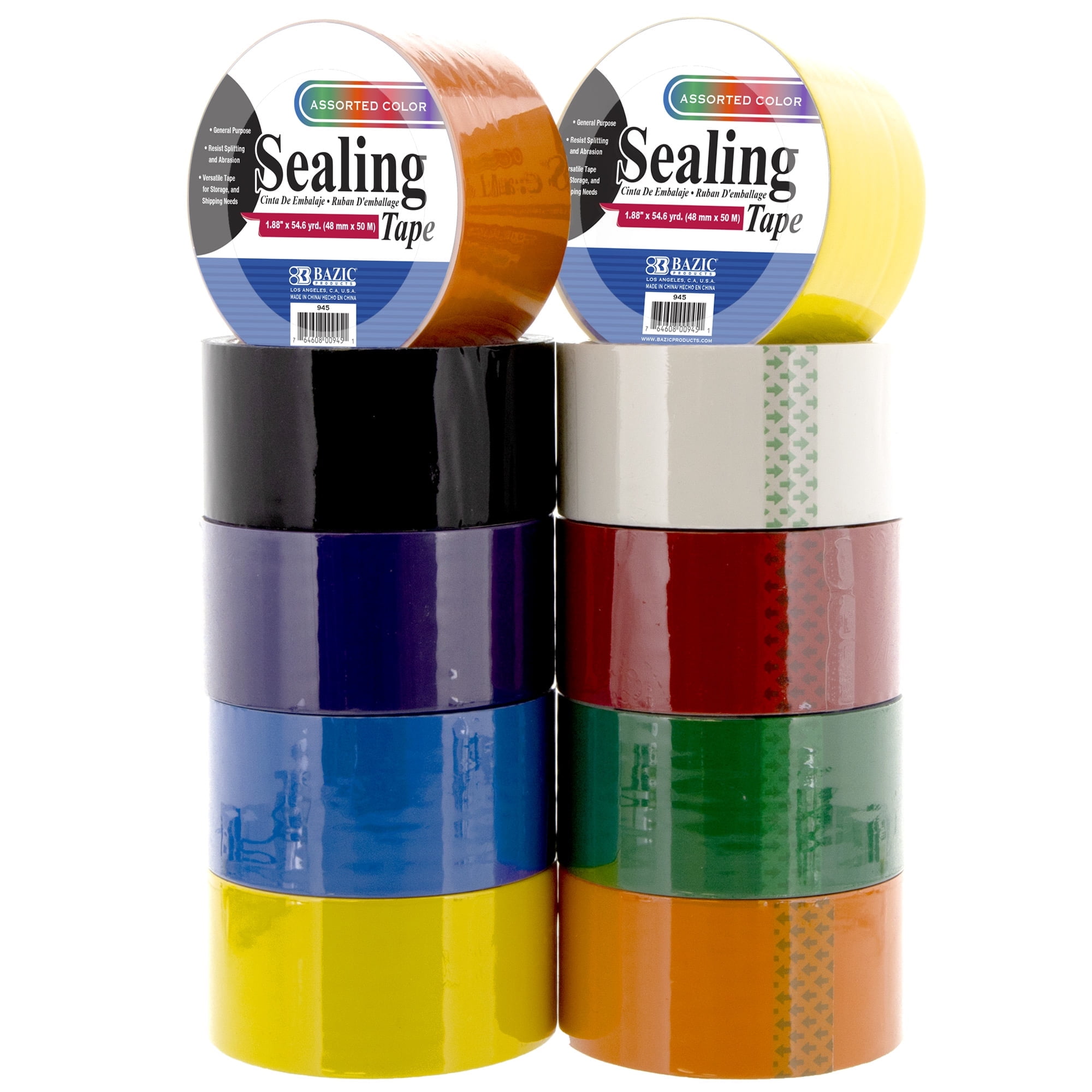 BAZIC Colored Duct Tape 1.88"x54.6 Yards, 8-Pack