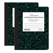 BAZIC Composition Book Marble 1/5 Quad-Ruled 100 Sheet Notebook, Graph Ruled, 4-Pack