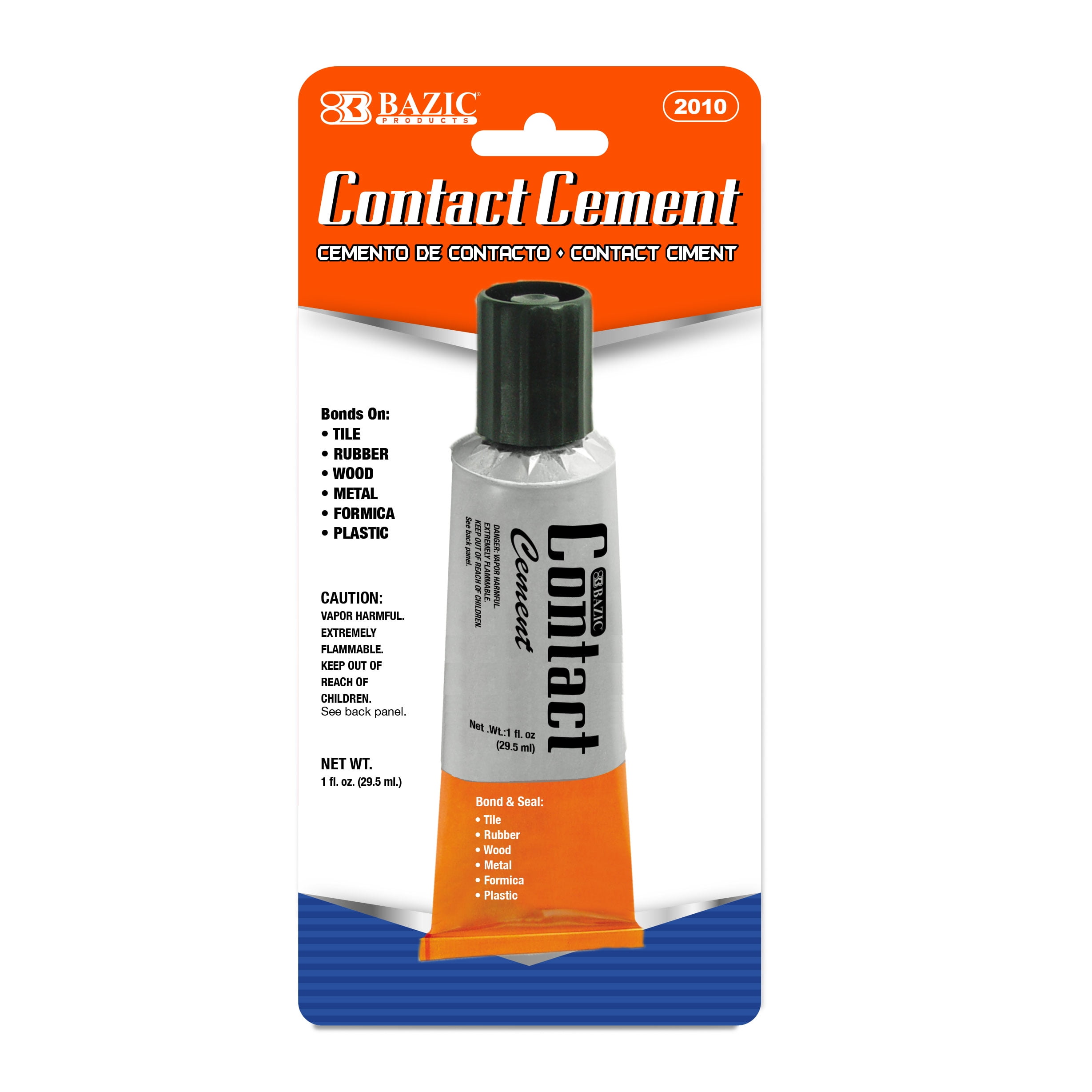 BAZIC Contact Cement Adhesive Glue 1 Oz. (30mL), Super Stong Bonds to