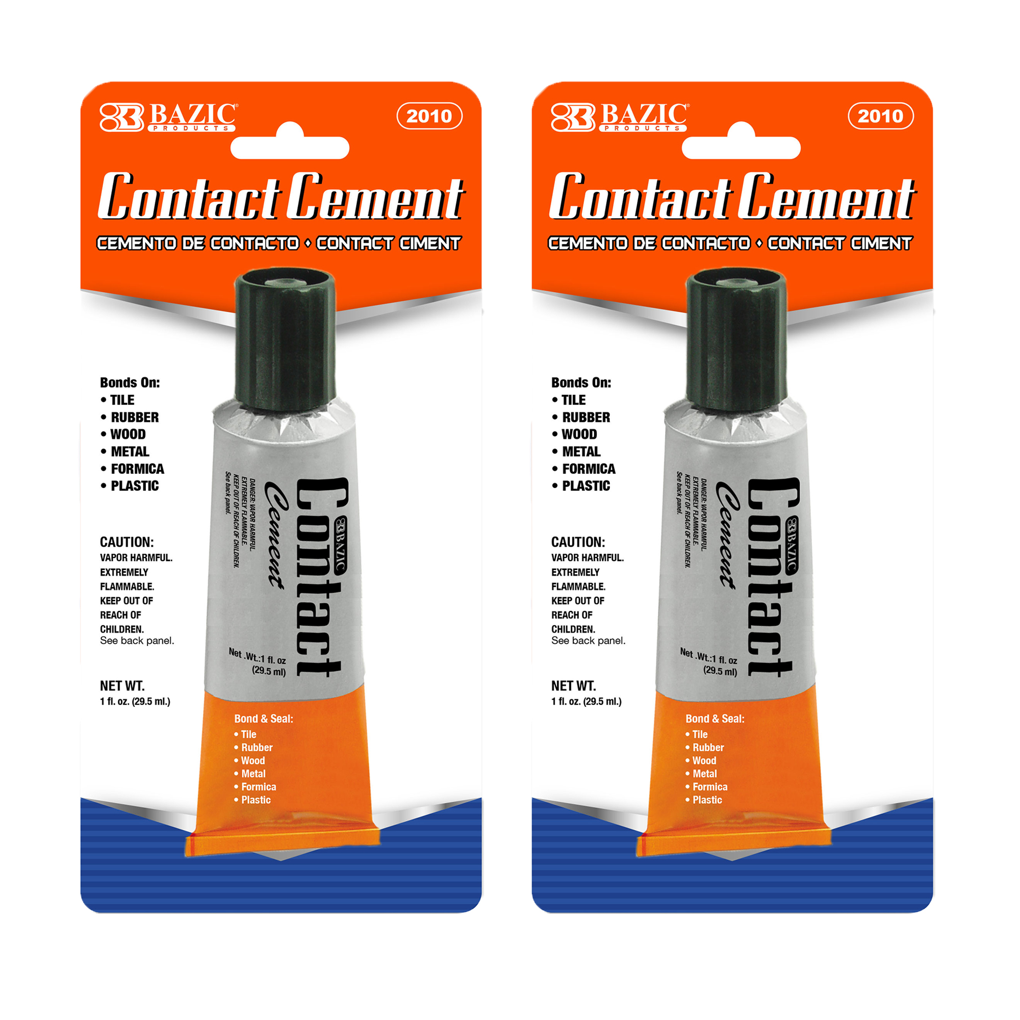 BAZIC Contact Cement Glue 1Oz Stong Bonds to Tile Rubber Wood Metal, 2