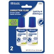 BAZIC Correction Fluid 20 ml, Bristle Brush White Out (2/Pack), 24-Packs