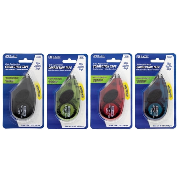 BAZIC Correction Tape 5 mm x 236" White Out 24-Pack