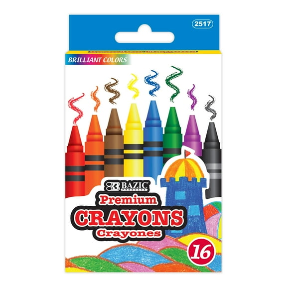 BAZIC Crayons 16-Count, Non Toxic Drawing Crayon (16/Pack), 1-Pack
