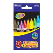 BAZIC Premium Crayons, 8 Assorted Colors, Non-Toxic, 8 Count