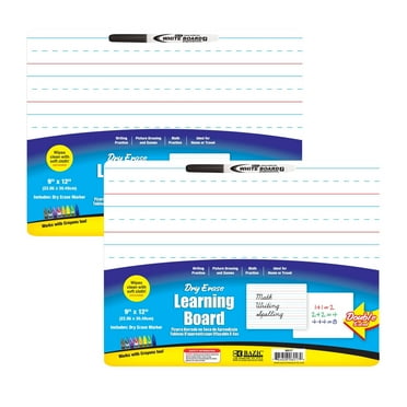 BAZIC Dry Erase Double Sided Whiteboard with Marker, 2 Count, 2 Pack