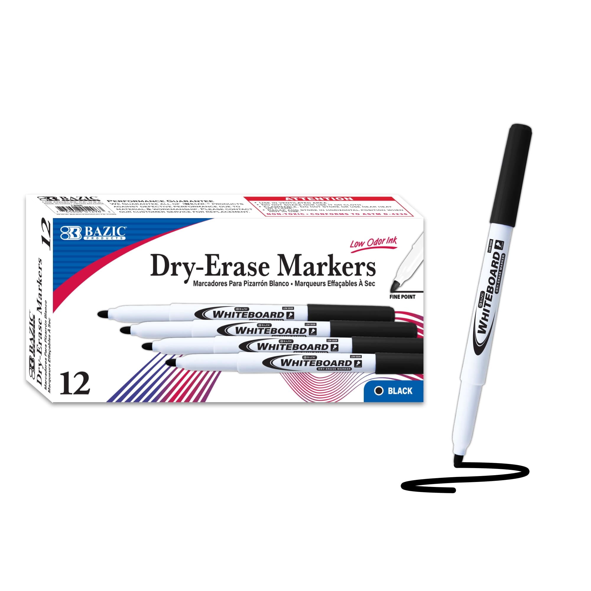 Office Depot® Low-Odor Dry-Erase Markers – Fine Point, Assorted Colors, Pack Of 5, 100% Recycled