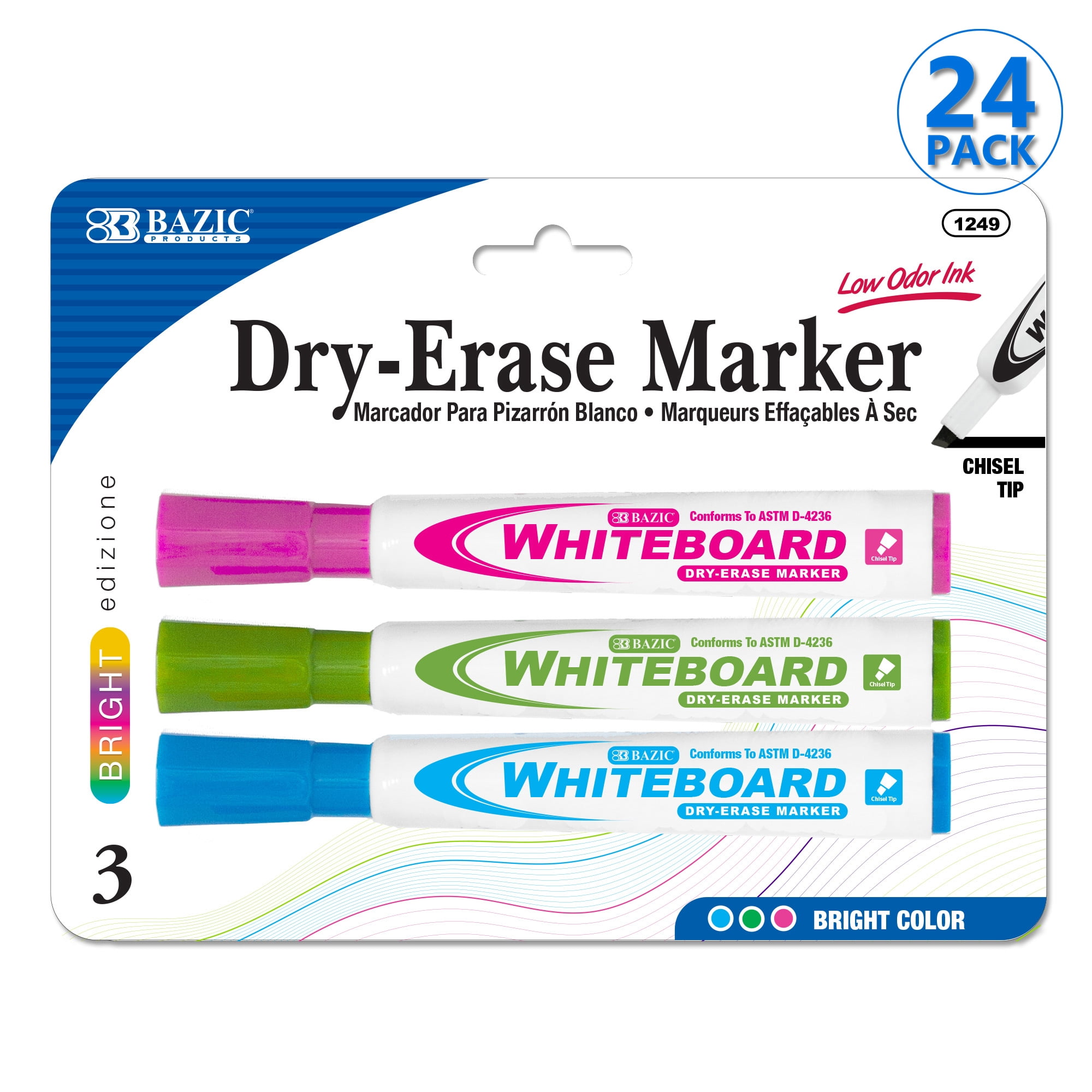 Bright Colors Fine Tip Dry-Erase Markers (4/Pack) 24 Pack