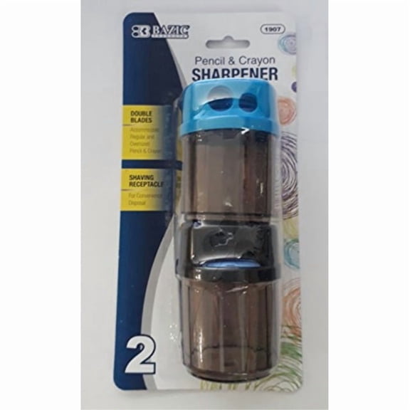 bazic dual blades sharpener w/ round receptacle (2/pack)
