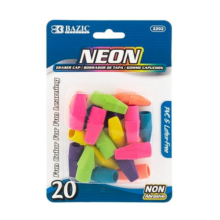 BAZIC Eraser Top, Latex Free Pencil Tops Erasers (20/Pack), 1-Pack