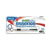 BAZIC Essence Gel Pen, Medium Point 1.0mm Black Pen, Comfort Grip, 12 Count, 1-Pack