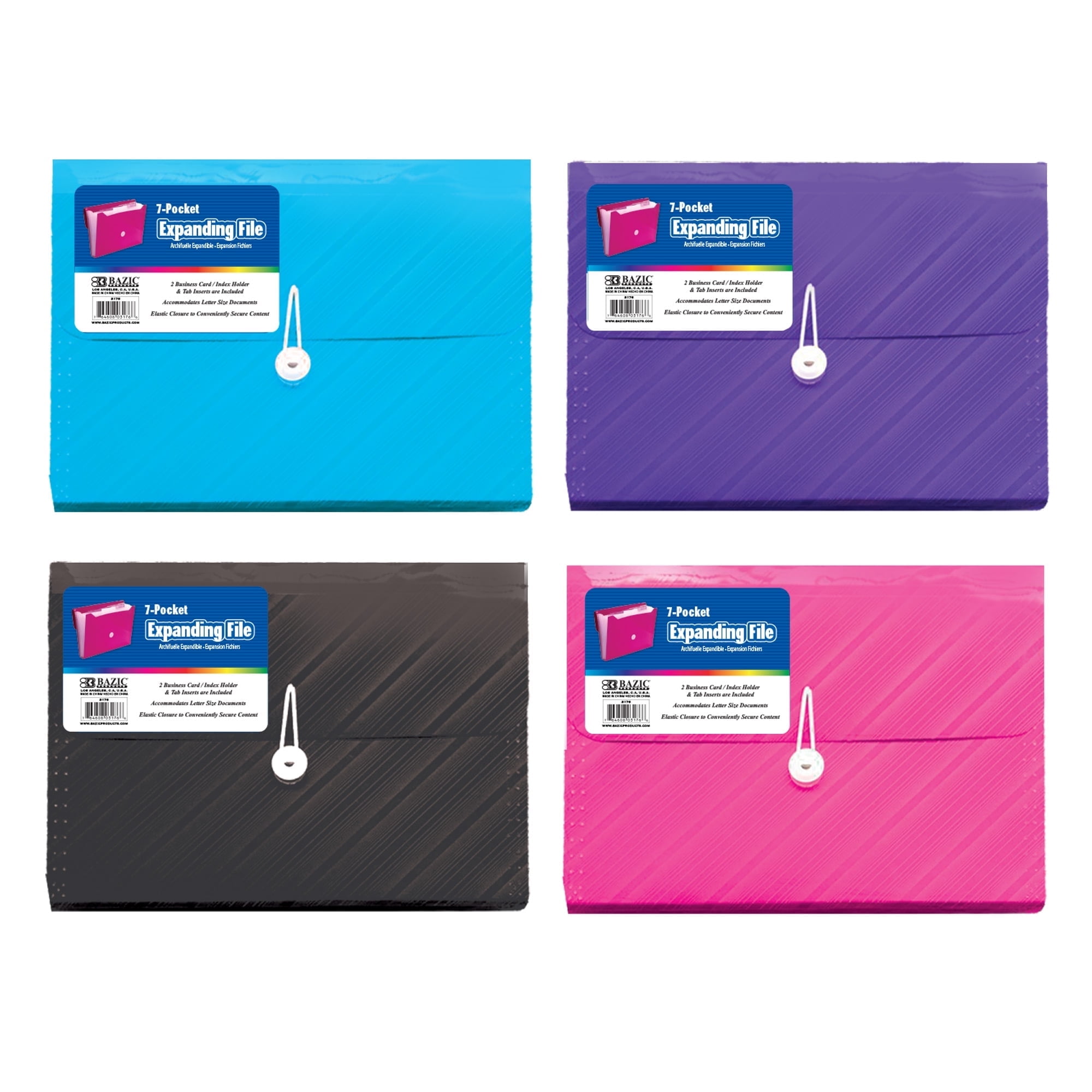 BAZIC Expanding File Folder 7 Pockets A-Z Monthly Tab, Document Envelopes 12-Pack