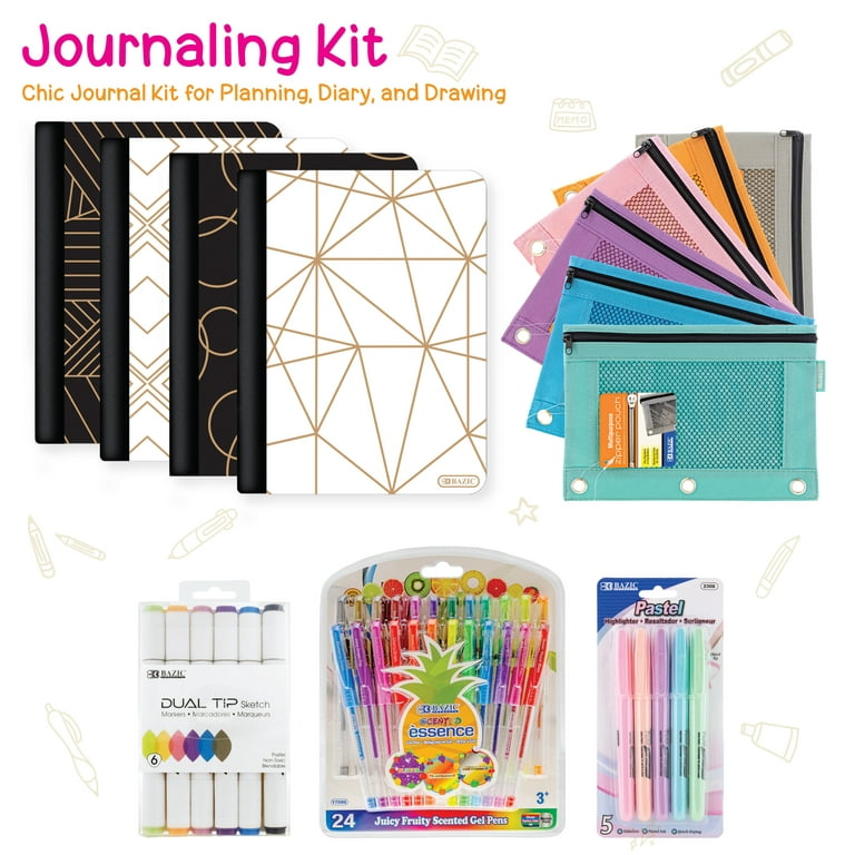 BAZIC Fashion Journaling Kit Coloring Set Includes (45 Pieces