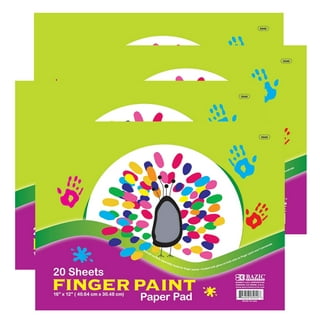 Lartique Watercolor Finger Paint Pad - Painting Paper Book for Kids - 50  Non-Absorbent Sheets for Toddlers - 11” x 17” Art Paper for Finger  Painting