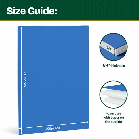 BAZIC Blue Foam Board, 20 x 30 In