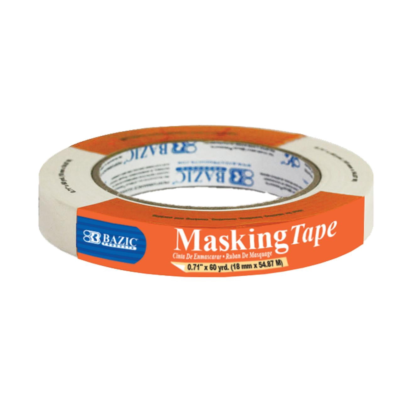 BAZIC General Purpose Masking Tape 0.71" X 2160" (60 Yards), 36-Pack