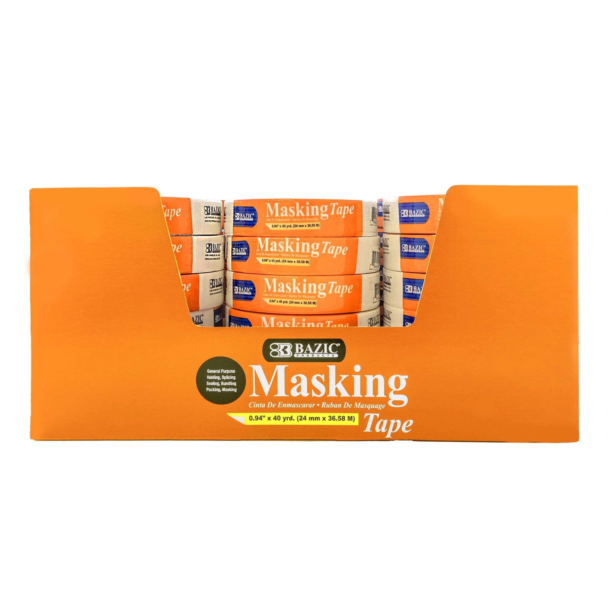 BAZIC General Purpose Masking Tape 0.94" X 1440" (40 Yards), 36-Pack