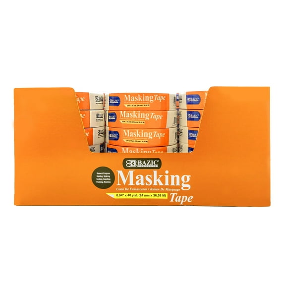 BAZIC General Purpose Masking Tape 0.94" X 1440" (40 Yards), 36-Pack